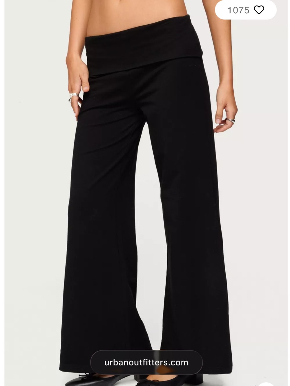 Urban outfitters size medium Fold-Over Waist Pants - Black